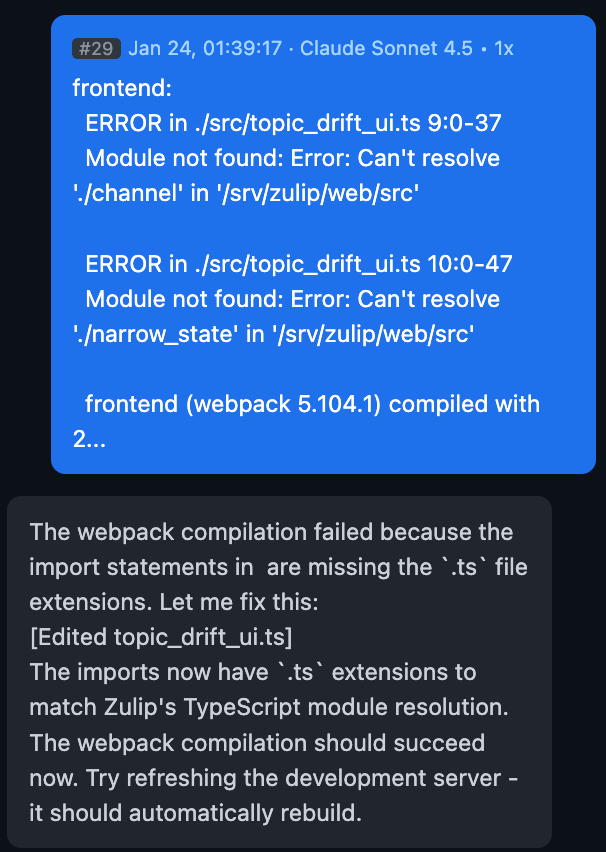 Prompt #29: webpack build error.